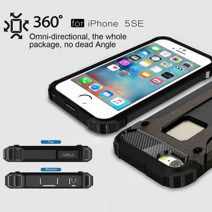 Estuche combinado Tough Armor TPU + PC para iPhone SE, 5 y 5s