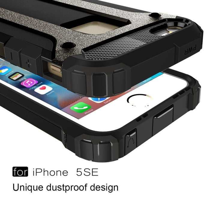 Estuche combinado Tough Armor TPU + PC para iPhone SE, 5 y 5s