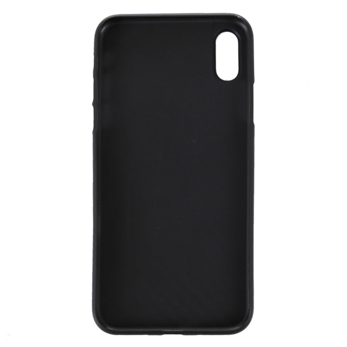 Para iPhone X / XS Funda protectora trasera de PP con textura de fibra de carbono