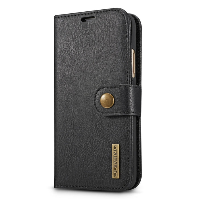 Para iPhone X / XS DG.MING Crazy Horse Texture Funda protectora magnética desmontable con tapa horizontal con soporte, ranuras para tarjetas y billetera