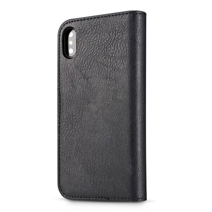 Para iPhone X / XS DG.MING Crazy Horse Texture Funda protectora magnética desmontable con tapa horizontal con soporte, ranuras para tarjetas y billetera