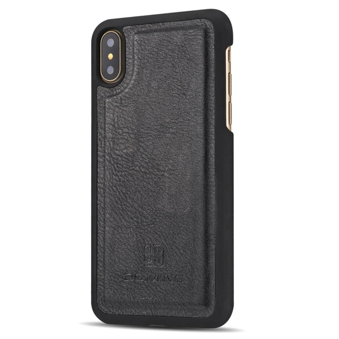 Para iPhone X / XS DG.MING Crazy Horse Texture Funda protectora magnética desmontable con tapa horizontal con soporte, ranuras para tarjetas y billetera