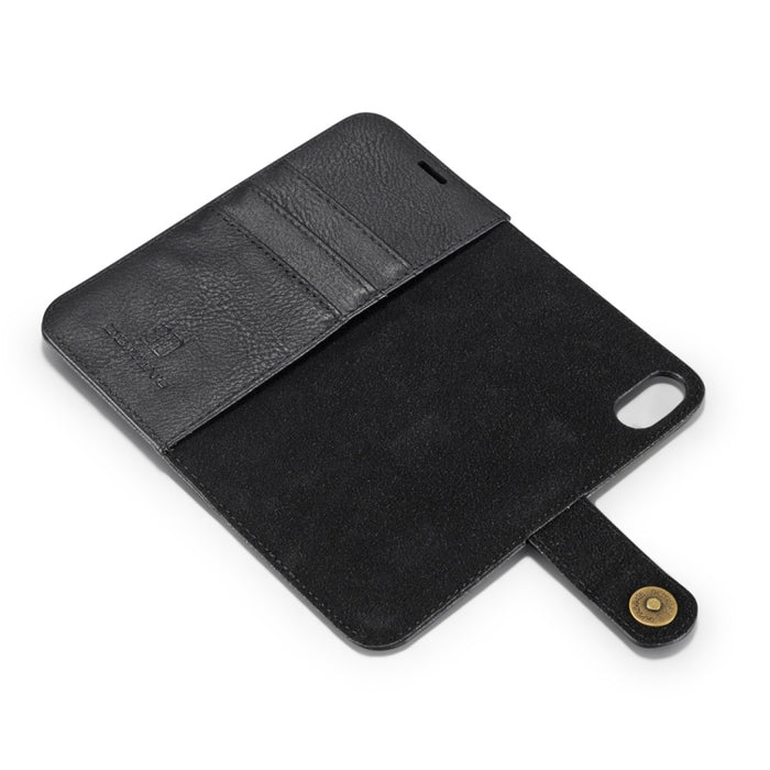 Para iPhone X / XS DG.MING Crazy Horse Texture Funda protectora magnética desmontable con tapa horizontal con soporte, ranuras para tarjetas y billetera