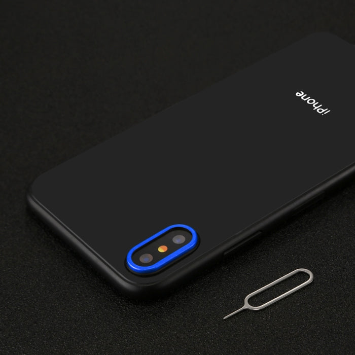 Para iPhone X cubierta de anillo de protección de lente de cámara trasera con aguja de herramienta de expulsión de bandeja