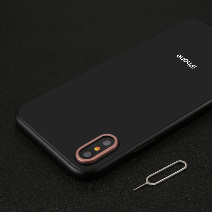 Para iPhone X cubierta de anillo de protección de lente de cámara trasera con aguja de herramienta de expulsión de bandeja