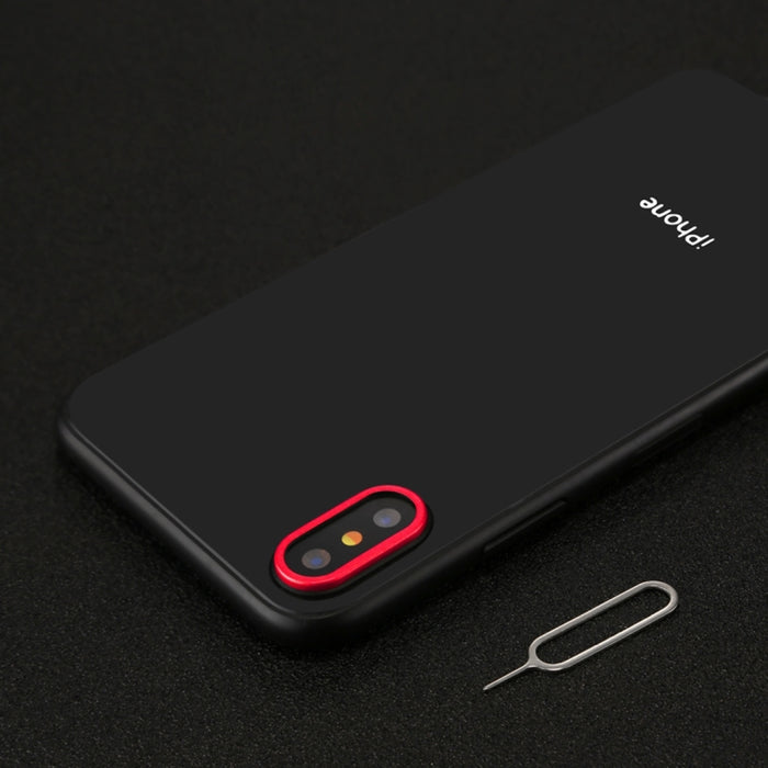 Para iPhone X cubierta de anillo de protección de lente de cámara trasera con aguja de herramienta de expulsión de bandeja