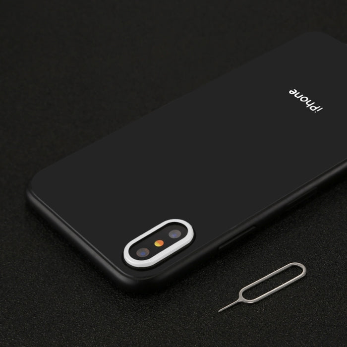 Para iPhone X cubierta de anillo de protección de lente de cámara trasera con aguja de herramienta de expulsión de bandeja