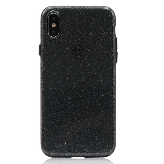 Para iPhone X / XS Estuche rígido con cubierta trasera protectora para PC con polvo brillante