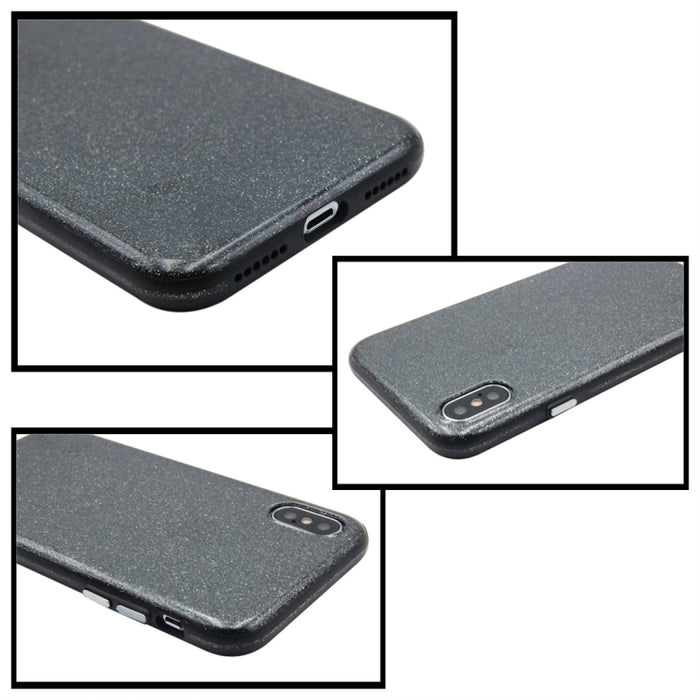 Para iPhone X / XS Estuche rígido con cubierta trasera protectora para PC con polvo brillante