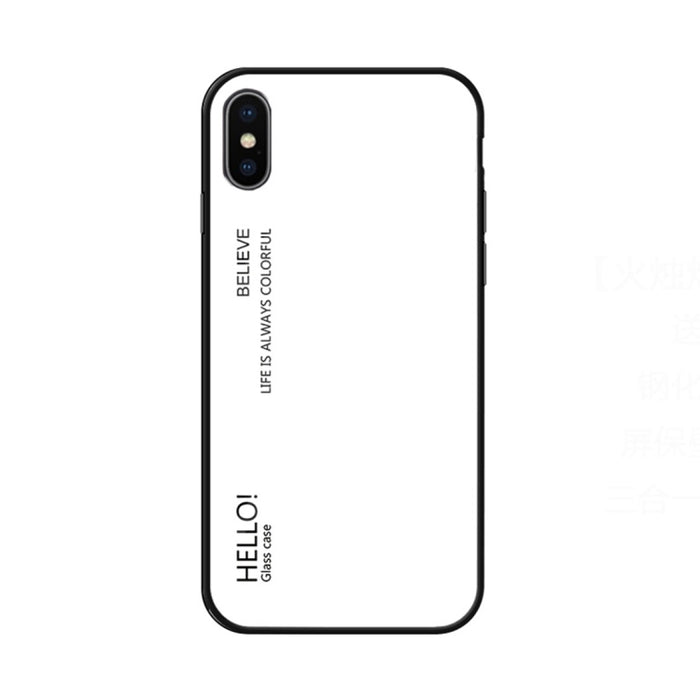 Para iPhone X / XS Estuche de vidrio de color degradado