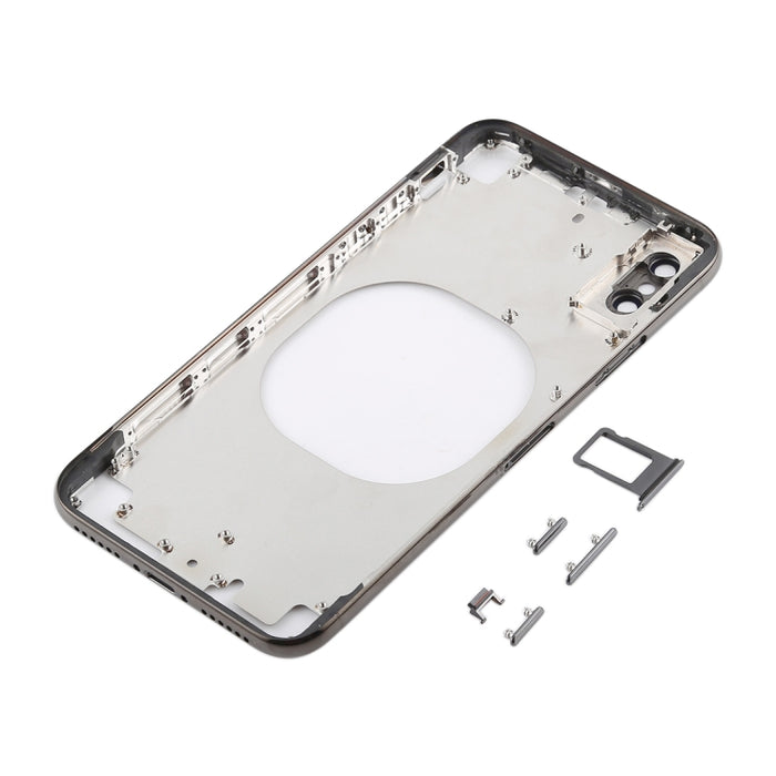 Contraportada transparente con lente de cámara, bandeja para tarjeta SIM y teclas laterales para iPhone X, For iPhone X (Transparent Back), For iPhone X (Transparent White)