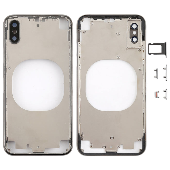 Contraportada transparente con lente de cámara, bandeja para tarjeta SIM y teclas laterales para iPhone X, For iPhone X (Transparent Back), For iPhone X (Transparent White)