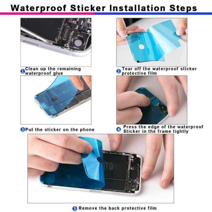 100 pegatinas adhesivas impermeables con marco LCD y bisel para iPhone X, 100 PCS for iPhone X