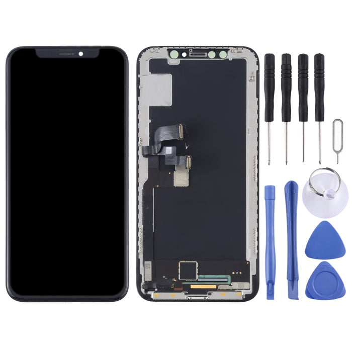 Pantalla LCD de material OLED original y ensamblaje completo del digitalizador para iPhone X, For iPhone X (Original)