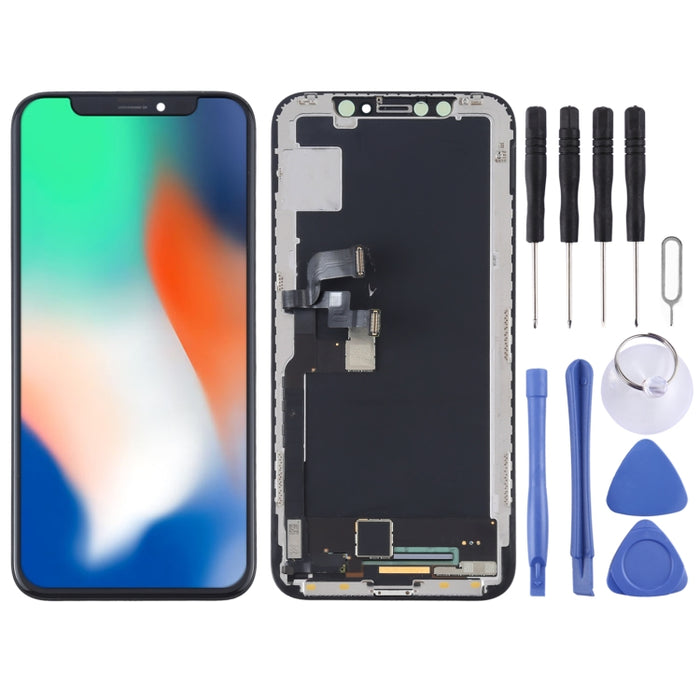 Pantalla LCD de material OLED original y ensamblaje completo del digitalizador para iPhone X, For iPhone X (Original)