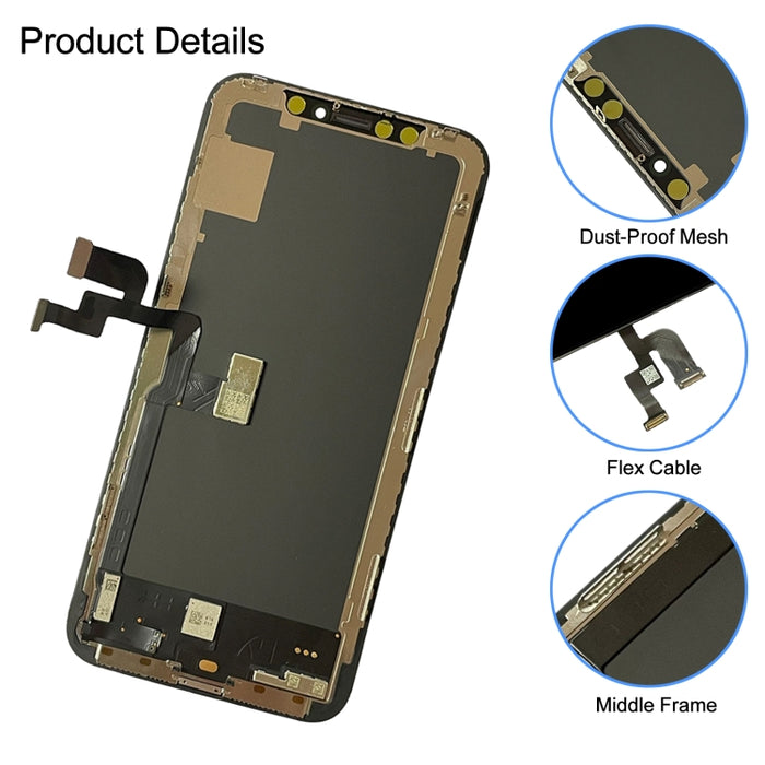 Pantalla LCD de material GX OLED y ensamblaje completo del digitalizador para iPhone X, For iPhone X