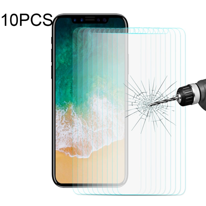 Para iPhone X 10 piezas ENKAY 0,26 mm 9H Dureza 2.5D Película de pantalla de vidrio templado curvado