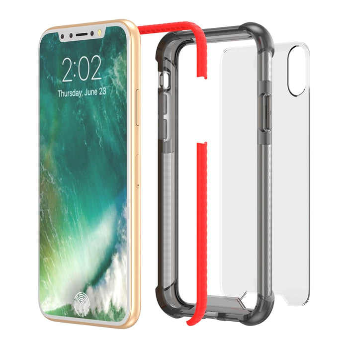 Para iPhone X / XS PC + TPU Funda protectora trasera a prueba de caídas