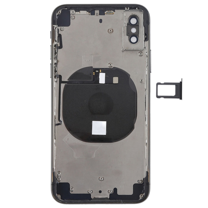 Conjunto de cubierta trasera de batería con teclas laterales, módulo de carga inalámbrica, botón de volumen, cable flexible y bandeja para tarjetas para iPhone X, For iPhone X (Charging Module), For iPhone X  (Full Assembly)