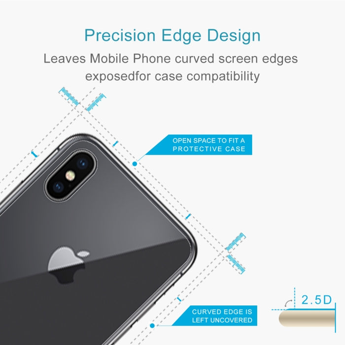 Para iPhone X / XS Protector de pantalla trasera de vidrio templado transparente