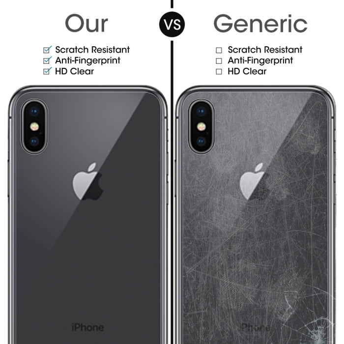 Para iPhone X / XS Protector de pantalla trasera de vidrio templado transparente
