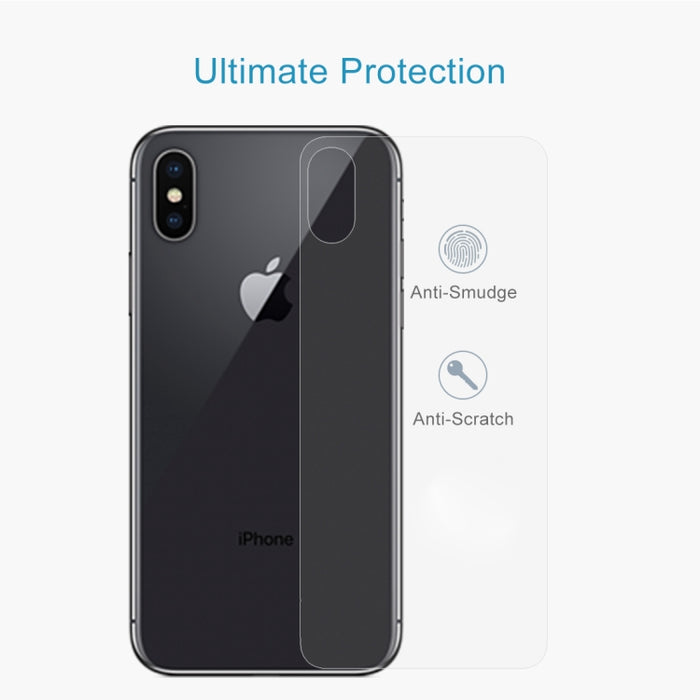 Para iPhone X / XS Protector de pantalla trasera de vidrio templado transparente