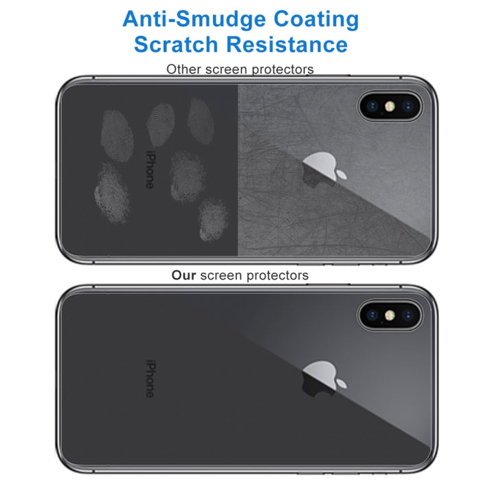 Para iPhone X / XS Protector de pantalla trasera de vidrio templado transparente
