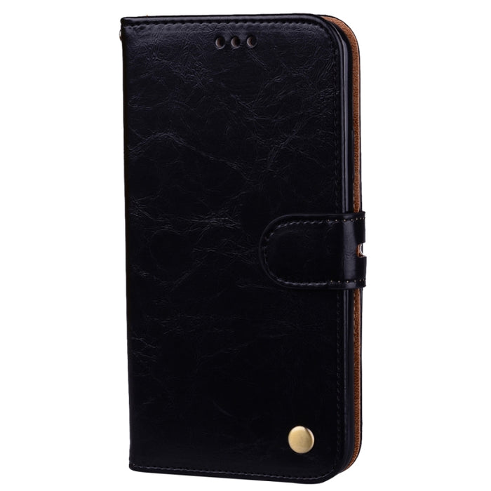 Para iPhone X / XS Funda de cuero con tapa horizontal con textura de cera de aceite de estilo empresarial con soporte, ranuras para tarjetas y billetera