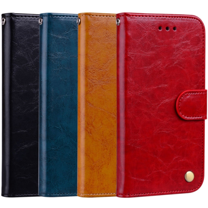 Para iPhone X / XS Funda de cuero con tapa horizontal con textura de cera de aceite de estilo empresarial con soporte, ranuras para tarjetas y billetera