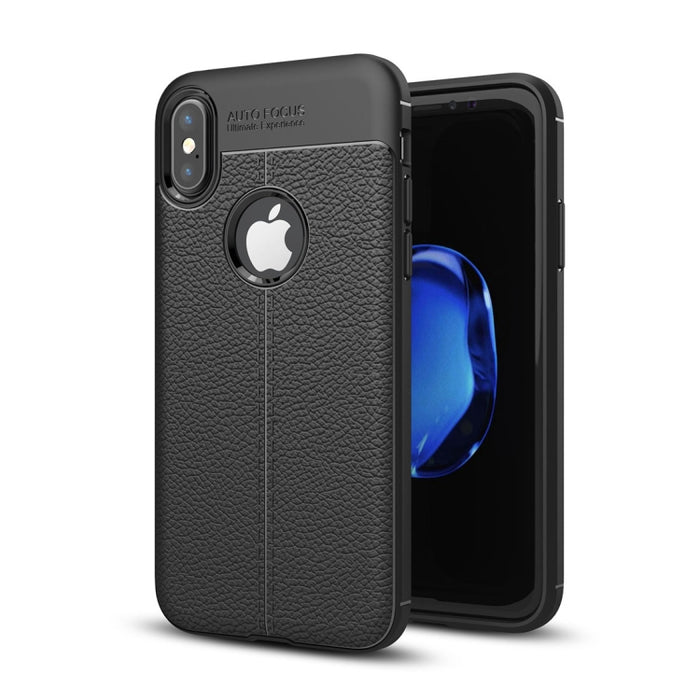 Para iPhone X / XS Litchi Texture TPU Funda protectora trasera
