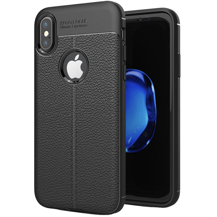 Para iPhone X / XS Litchi Texture TPU Funda protectora trasera