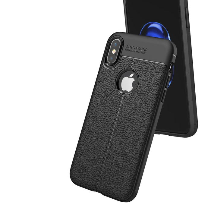 Para iPhone X / XS Litchi Texture TPU Funda protectora trasera