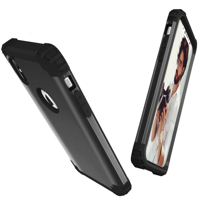 Para iPhone X / XS Diamond Series Galvanoplastia PC + Funda protectora de silicona