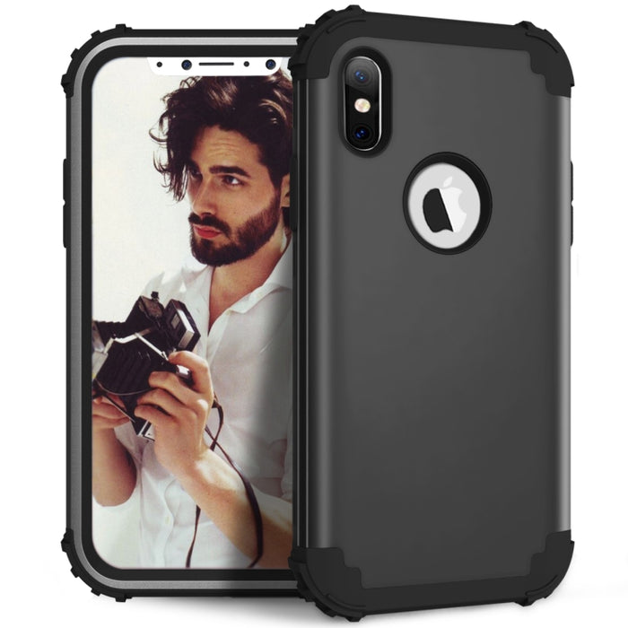Para iPhone X / XS Diamond Series Galvanoplastia PC + Funda protectora de silicona