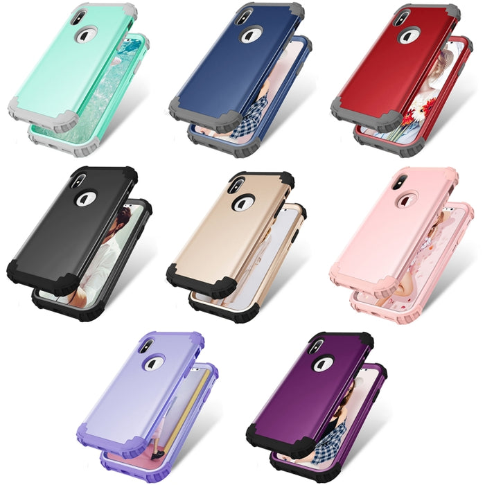 Para iPhone X / XS Diamond Series Galvanoplastia PC + Funda protectora de silicona