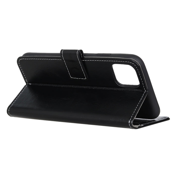Para iPhone 11 Pro Funda de cuero con tapa horizontal con textura Retro Crazy Horse, con soporte, ranuras para tarjetas, marco de fotos y billetera
