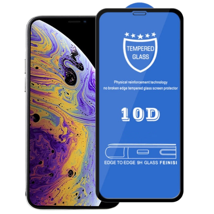 Para iPhone 11 Pro / XS / X 9H 10D Protector de pantalla de vidrio templado de pantalla completa