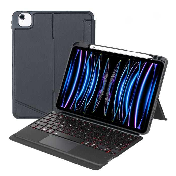T11-AS para iPad Air 5/4 10,9/Pro 11 2022, 2021, 2020 y 2018, Funda de cuero con teclado Bluetooth de tipo dividido con retroiluminación táctil