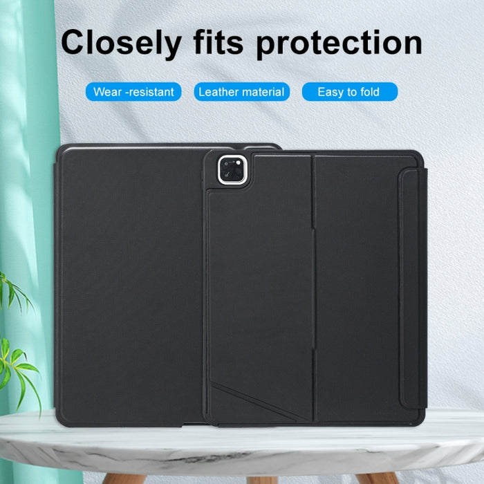 T129-AS para iPad Pro 12,9 2022/2021/2020/2018 Funda de cuero con teclado Bluetooth tipo dividido con retroiluminación táctil