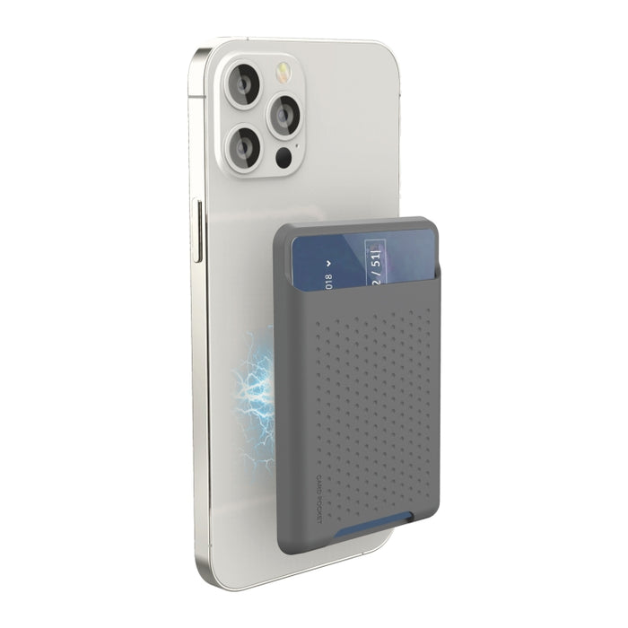 Para iPhone 13 Series / iPhone 12 Series Funda tipo billetera de silicona para tarjetas, tarjetero antidesmagnetización, pegatina magnética Magsafing