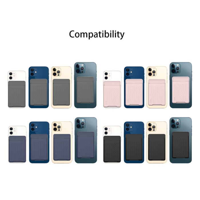 Para iPhone 13 Series / iPhone 12 Series Funda tipo billetera de silicona para tarjetas, tarjetero antidesmagnetización, pegatina magnética Magsafing