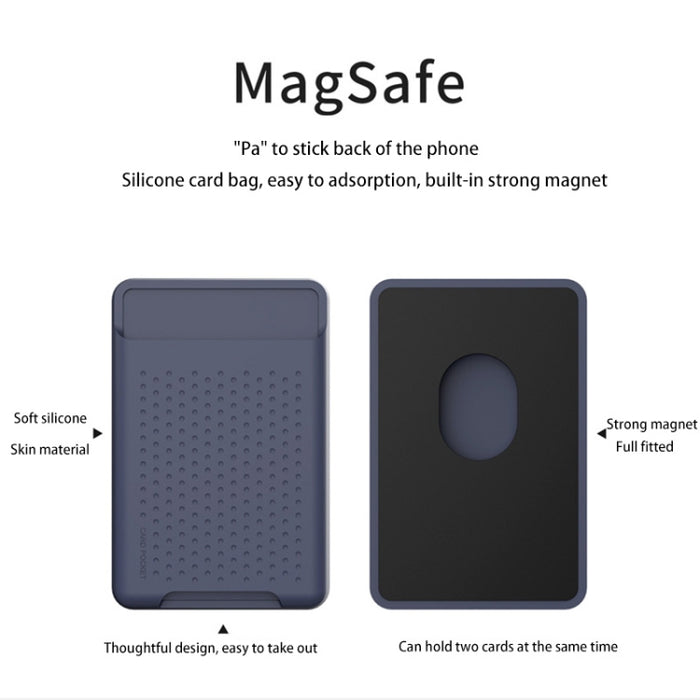 Para iPhone 13 Series / iPhone 12 Series Funda tipo billetera de silicona para tarjetas, tarjetero antidesmagnetización, pegatina magnética Magsafing