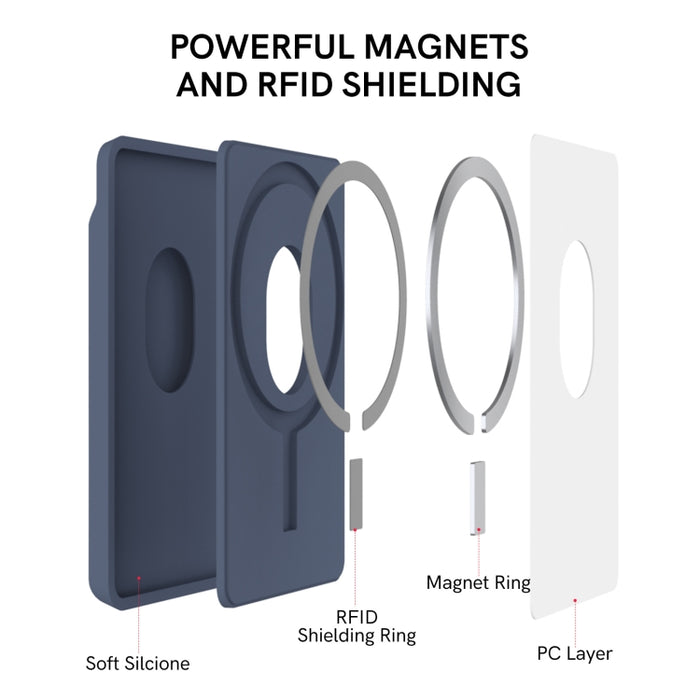 Para iPhone 13 Series / iPhone 12 Series Funda de silicona tipo billetera con tarjetero Magsafing