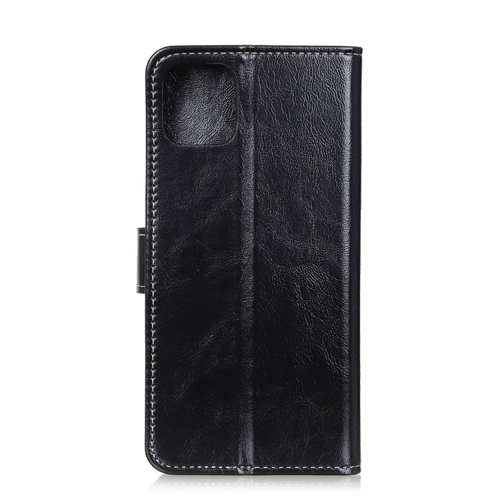 Para iPhone 11 Pro Max Funda de cuero con tapa horizontal con textura Retro Crazy Horse, con soporte, ranuras para tarjetas, marco de fotos y billetera
