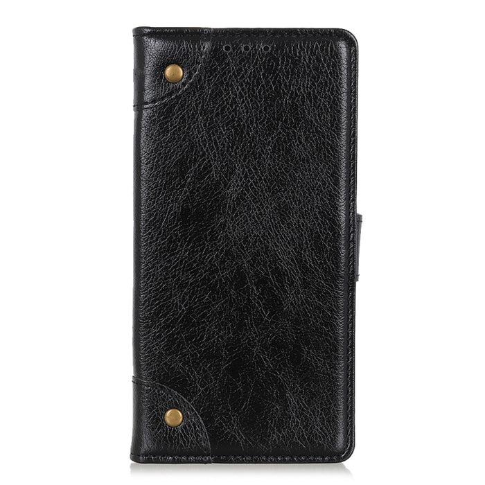 Para iPhone 11 Pro Max Funda de cuero con tapa horizontal con textura de napa y hebilla de cobre, con soporte, ranuras para tarjetas y billetera