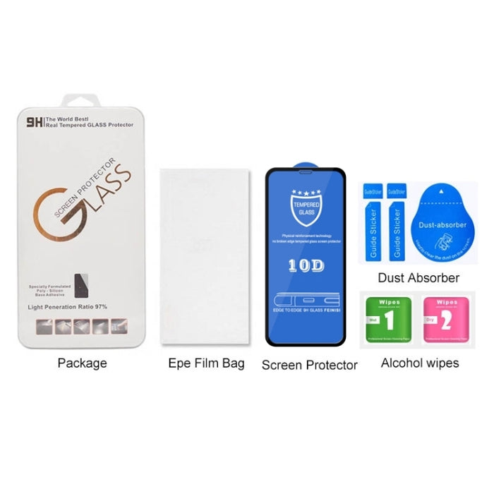 Protector de pantalla de cristal templado de pantalla completa 9H 10D para iPhone XS Max / iPhone 11 Pro Max