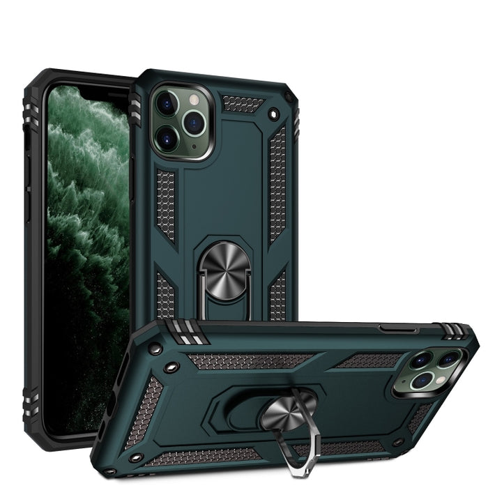 Funda protectora a prueba de golpes de Armor TPU + PC para iPhone 11 Pro Max, con soporte de rotación de 360 grados