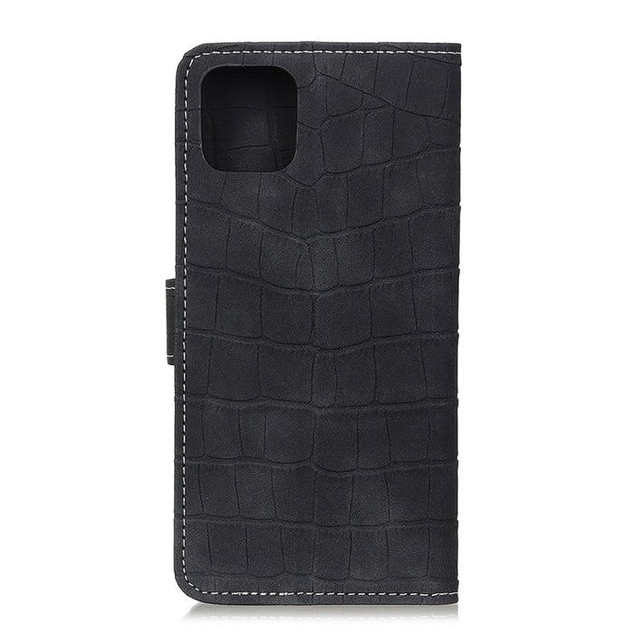 Funda de cuero con tapa horizontal con textura de cocodrilo magnética para iPhone 11 Pro Max, con soporte, ranuras para tarjetas y billetera
