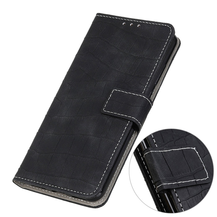 Funda de cuero con tapa horizontal con textura de cocodrilo magnética para iPhone 11 Pro Max, con soporte, ranuras para tarjetas y billetera