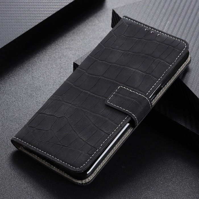 Funda de cuero con tapa horizontal con textura de cocodrilo magnética para iPhone 11 Pro Max, con soporte, ranuras para tarjetas y billetera